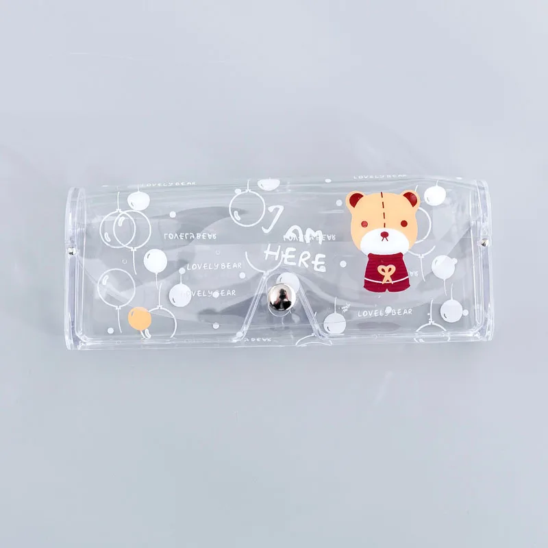 Мультфильм мило путешествия Для женщин прозрачный ПВХ очки коробка сумка чехол Защита переноски очки аксессуары - Цвет: 4-Bear