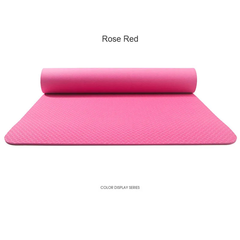 Rose Red 183*61*0,6 см нескользящий Профессиональный коврик для йоги, для спортивного зала, мягкие коврики для пилатеса, складные для бодибилдинга, тренажеры для фитнеса - Цвет: Rose Red