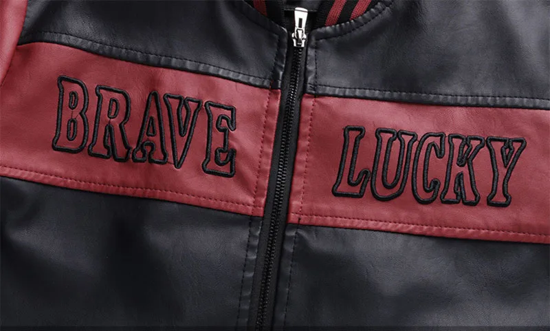 Mcikkny Fashion Men Pu Leather Jackets Coats Stand Collar Fleece Lined Jackets Outwear For Male Size M-3XL Windbreak  (7)