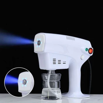 

1200W Atomizing Sprayer Sprayer Machine Disinfection Blue Light Nano Steam Spray Gun Disinfection Nano Spray Gun US Plug