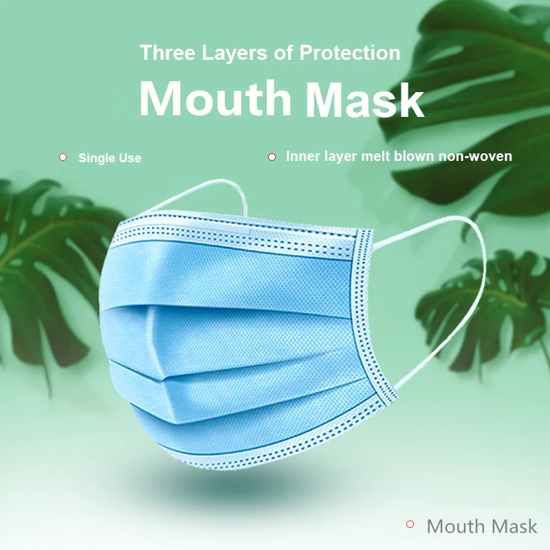 

20PCS Disposable Face Mask Anti-Pollution 3 Laye Mask Protection Masks Elastic Meltblown nonwoven fabric Disposable Dust Masks