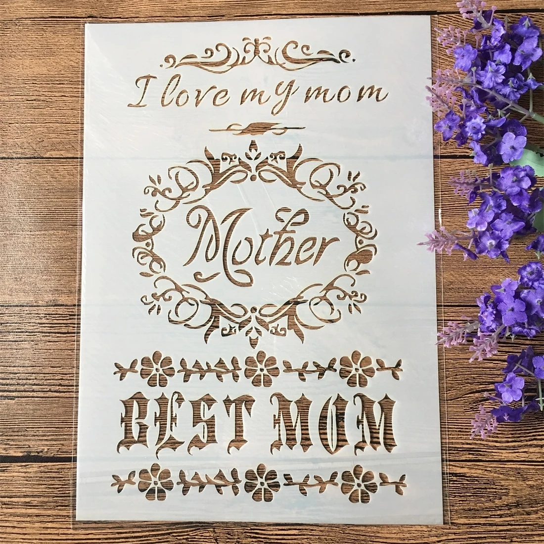 

A4 29cm I Love My MOM DIY Layering Stencils Wall Painting Scrapbooking Stamping Embossing Album Decorative Template