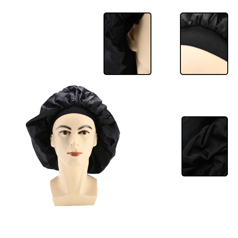 Салонная шапочка для волос большого размера, атласная банная шапочка для сна, ночная шапочка, головной убор, шапка для кудрявых, Пружинящий Уход за волосами шапочка