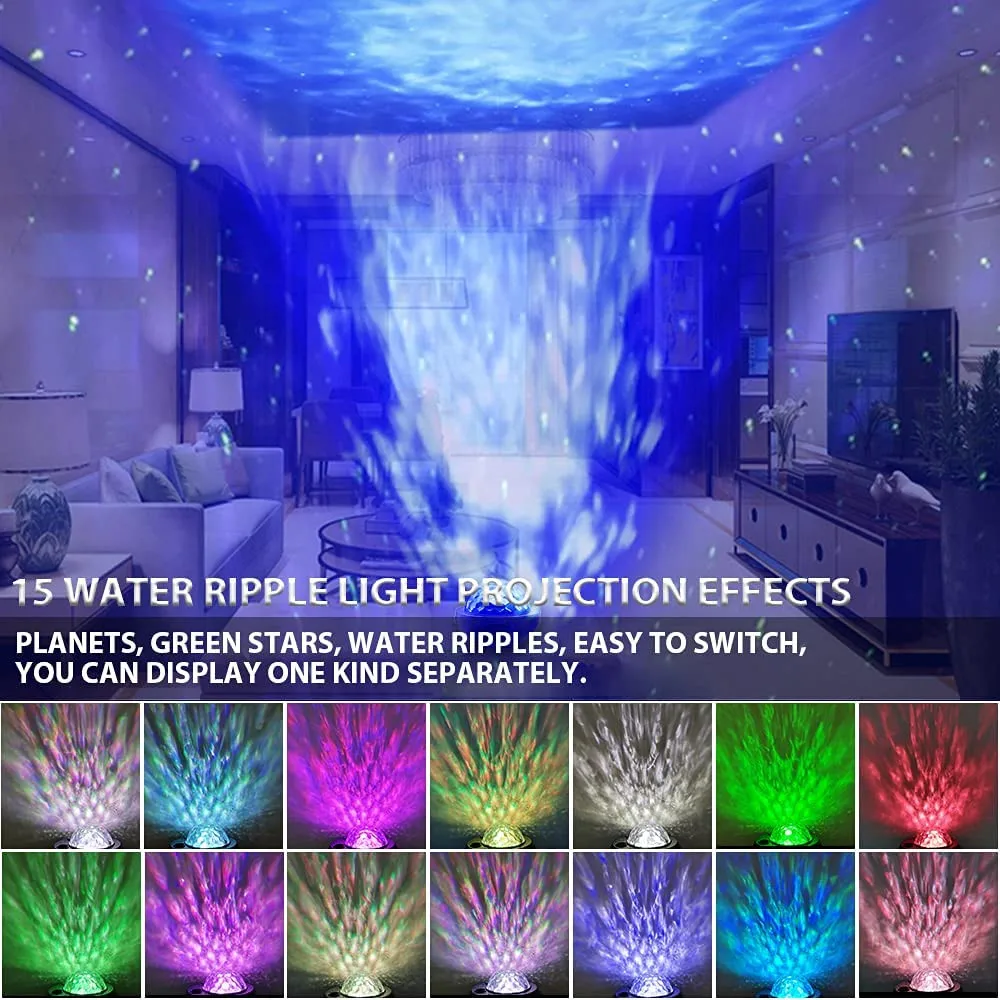 2021 New 10 Planets Projection Starry Night Light USB Bluetooth Ocean Wave Nebula Projector Lamp for Kids Baby Home Planetarium