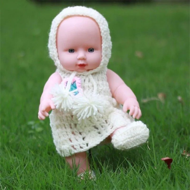 30 см мягкие пластиковые мини куклы Reborn playmate, детские игрушки, реквизит для фотосессии, подарки на Рождество и день рождения - Цвет: Белый
