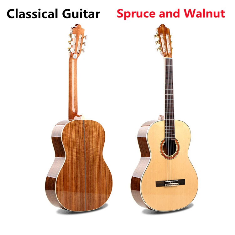 

Classical Guitar Spruce Walnut Acoustic Install Pick Up Electric 39 Inches Guitarra Nylon 6 Strings Highgloss Electro