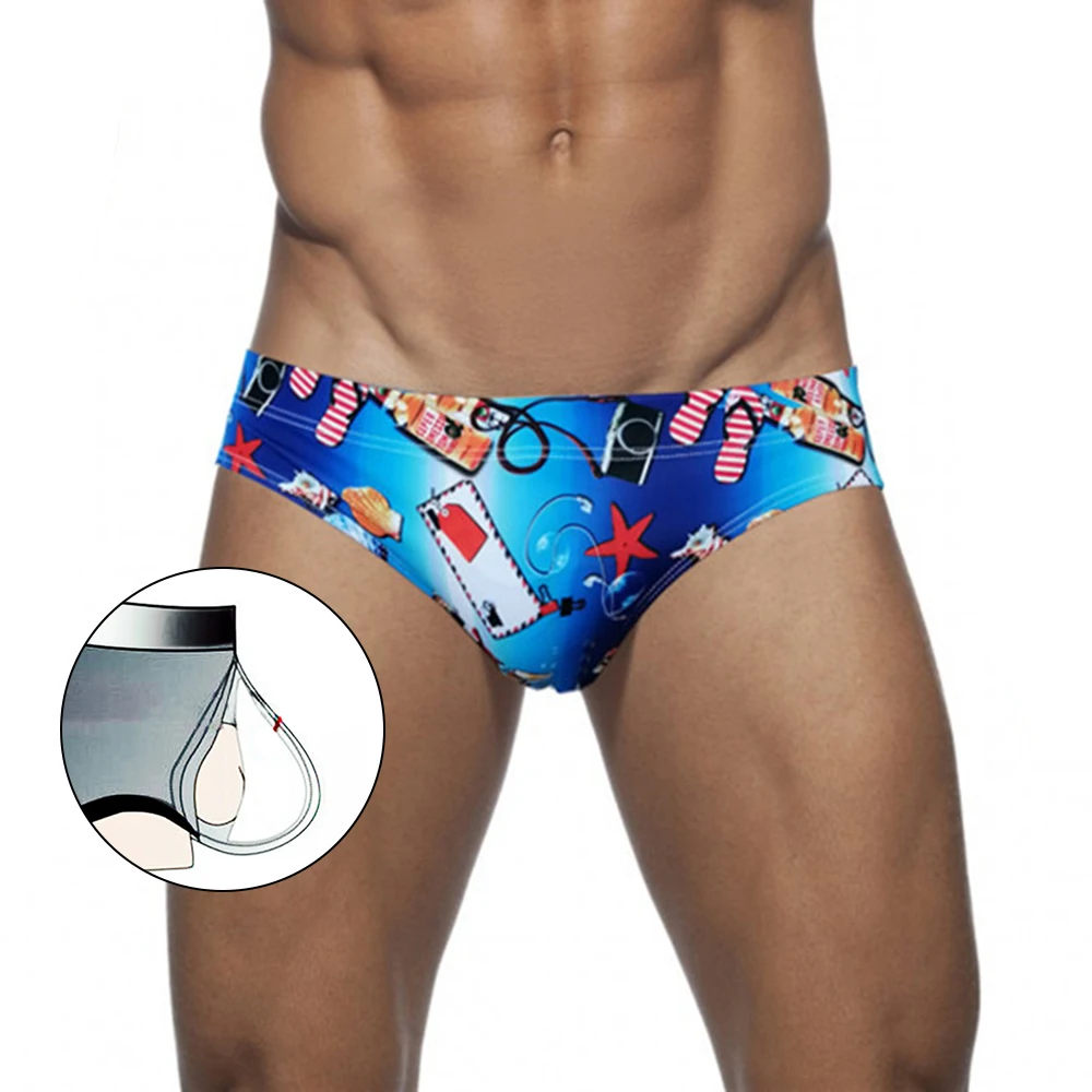 

CYSINCOS Men Swimwear Sexy Bikini Swim Swimsuits Board Shorts Swimming Boxer Trunks Beach Surf Bathing Suit Beachwear 2020