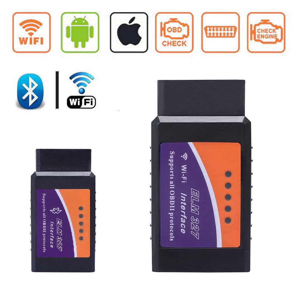 ELM327 V1.5 Wifi Bluetooth OBD2 V1.5 Mini Elm 327 Смарт Bluetooth чип Автомобильный диагностический инструмент OBD2 сканер для Android, IOS, windows