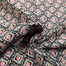 135 см ширина Алмазные цветы черная полиэфирная жаккардовая ткань для женщин осень зима платье костюм пальто Sewing-BF114