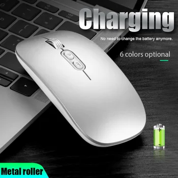 

2.4G Office Wireless Mouse Mute Charging Mouse with USB Receiver Compatible for Notebook DJA99