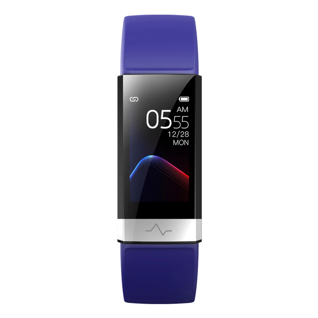 Blue V19 ЭКГ PPG IP68 кровяное давление кислород монитор сердечного ритма Смарт часы - Цвет: Blue