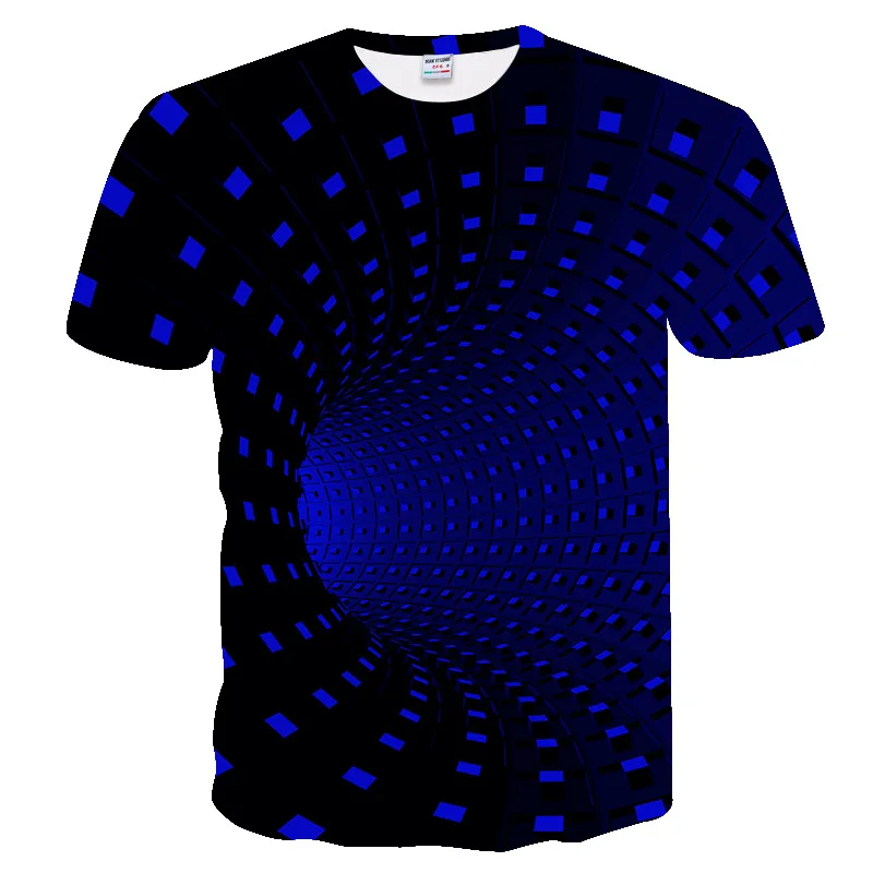 Новая разноцветная футболка с коротким рукавом и 3D цифровой печатью