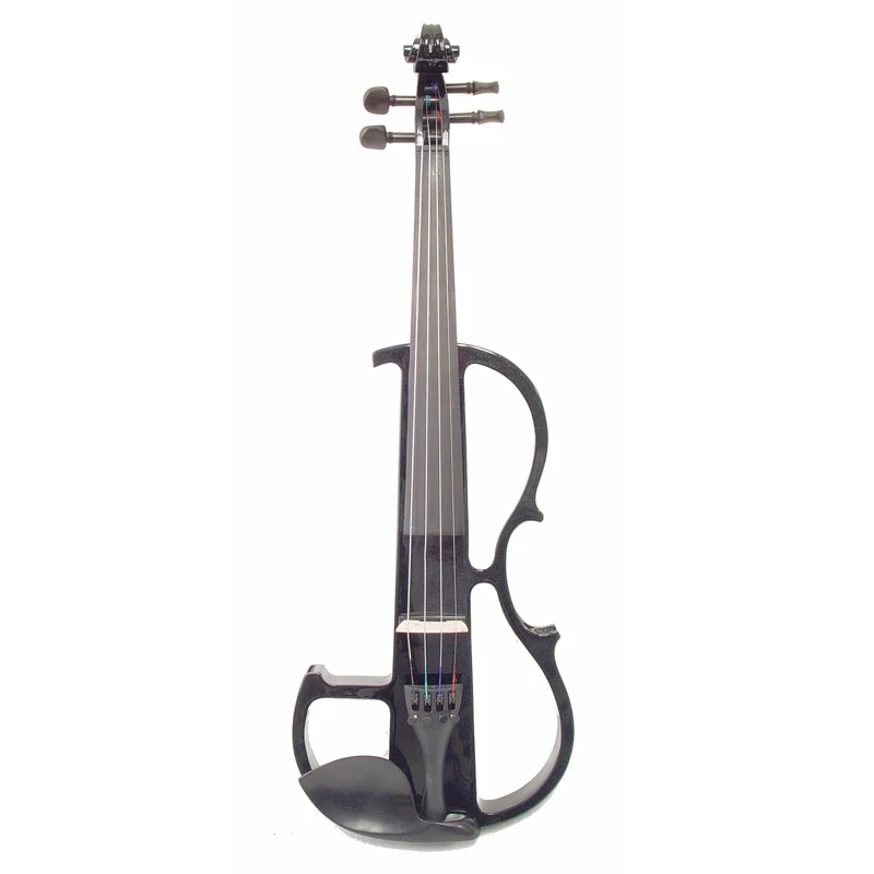 LOMMI 4/4 Bilateral Electric Violin Full Size 4/4 Basswood Fiddle Stringed Instrument with Case Cable Fittings Silent Violin