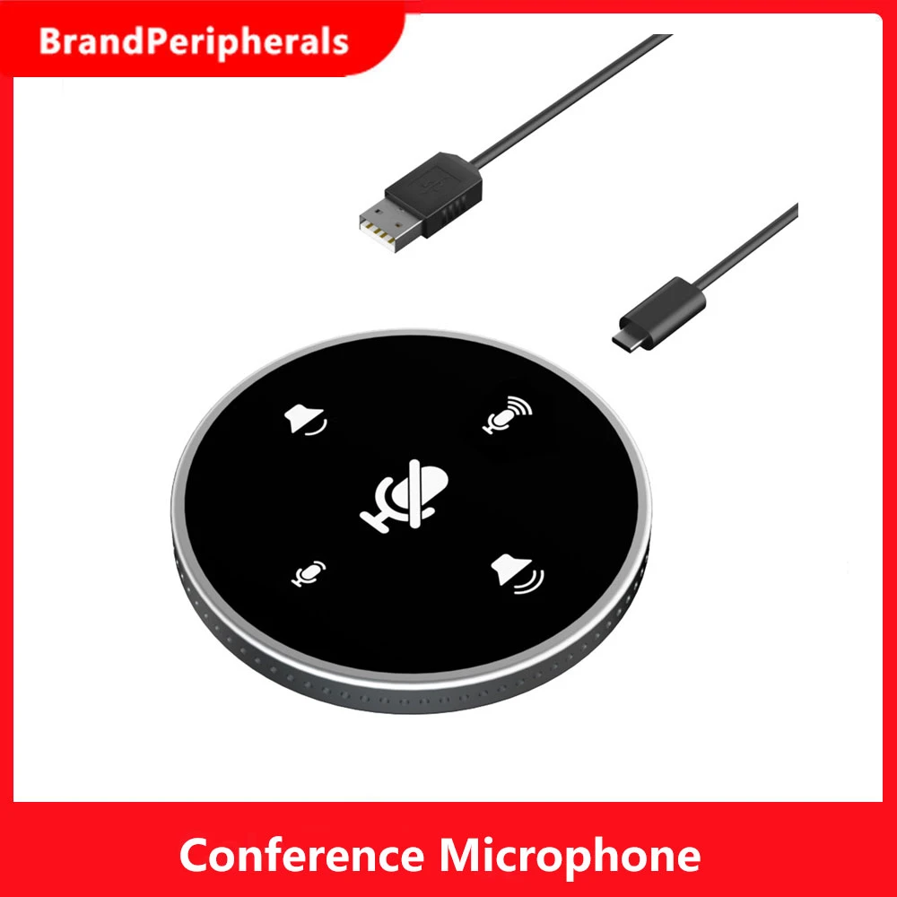 Desktop USB Conference Speakerphone Microphone Built-in Speaker 360° Omnidirectional PC Computer Condenser Mic Plug & Play studio microphone