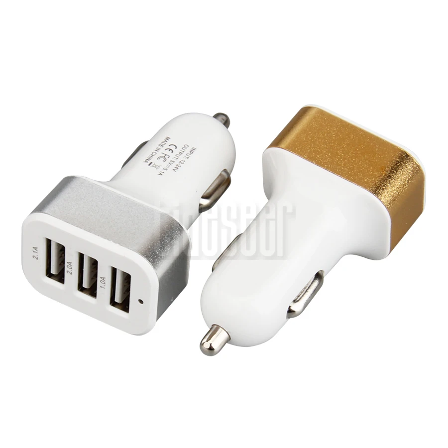US $1.571.86 USB Car Charger 3 Port CarCharger Adapter Socket Cigarette Lighter 21A 1A 1A Universal For Mobile Phone Pad Chargers 2000pcs