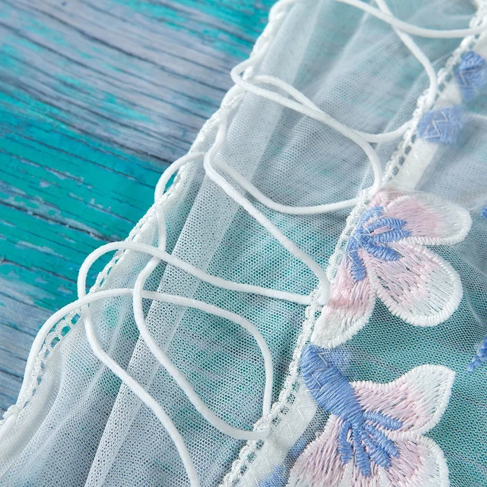 Цветок Embroiderd комбинезон на бретелях сексуальный повязку Женский Игровой костюм модные на шнуровке сетки комбинезоны без рукавов