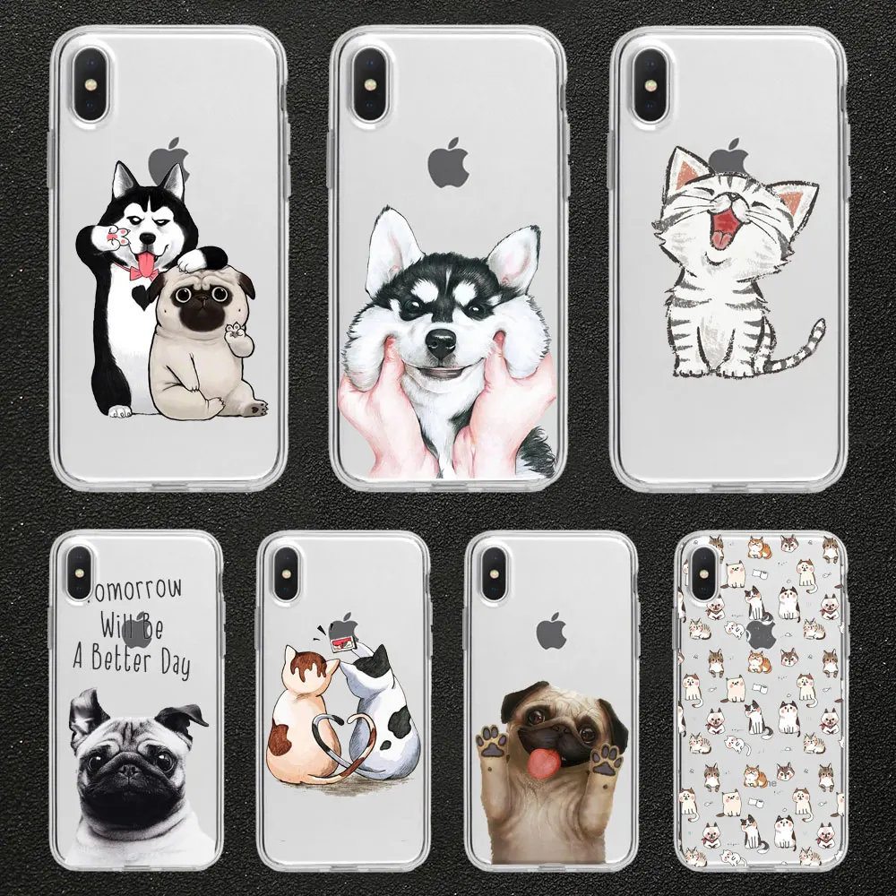 Забавный милый чехол для телефона с рисунком в виде животного для samsung S10 s9 s8 Plus A50 A70 мягкий прозрачный чехол из ТПУ с милым рисунком для A5 A6
