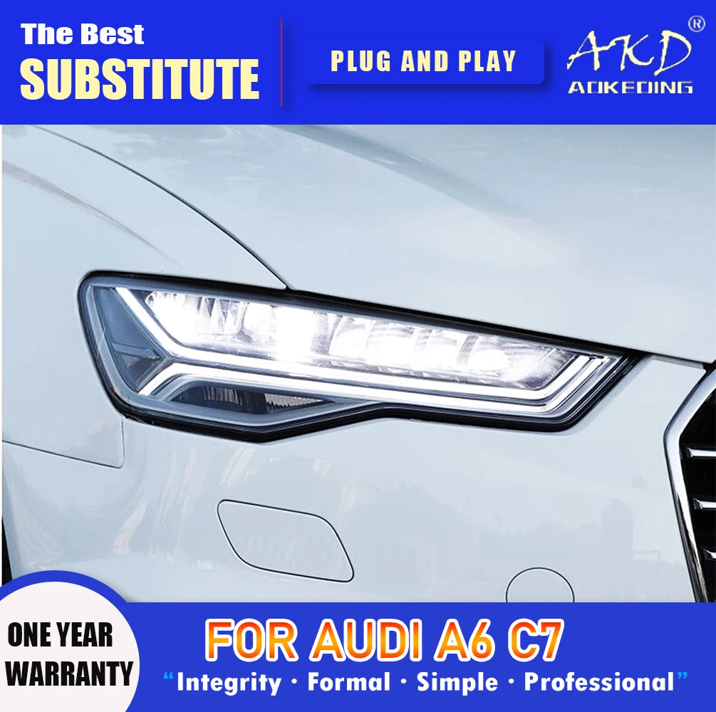 Akd Head Lamp For Audi A6 C7 Led Headlight 2012-2017 Headlights A6 C7 Drl  Turn Signal High Beam Angel Eye Projector Lens - Car Light Assembly -  AliExpress
