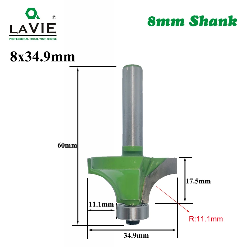 LAVIE 1 шт. 8 мм угловой круглый над ФРЕЗОЙ с подшипником для деревообрабатывающий инструмент вольфрам карбид фрезы MC02022
