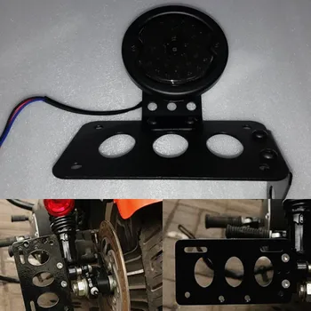 

Motorcycle Side Mount License Bracket Holder License Plate LED Tail Light For Harley Bobber Chopper Universal Vintage Cafe Racer