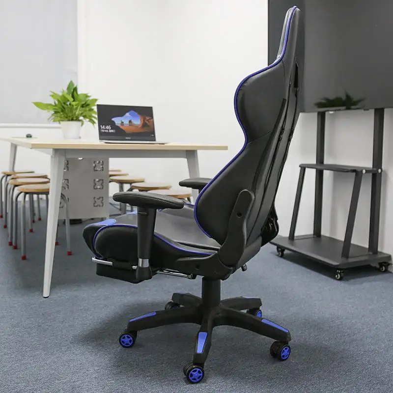 Description Picture 4 of itemChaise Adjustable Backrest Gaming Chair Lifting Armrests Headrest Lumbar Pillow Footrest Study Office Computer Seating Home HWC