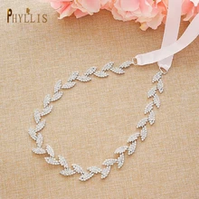 S08 Fashion Rhinestone Bridal Belt Crystal Wedding Dress Accessories Diamond Bride Belt Sash Silver Wedding Applique Sash Belt