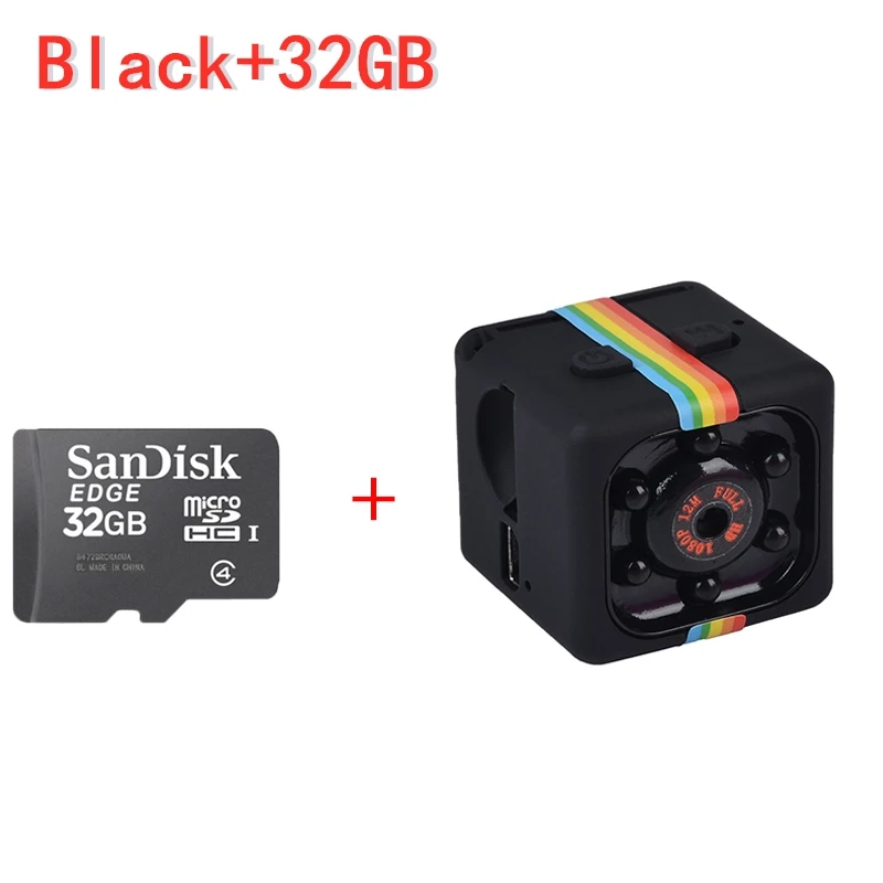 DIDIHOU SQ8 HD 1080P мини-видеокамеры Спорт DV мини-камера Спорт DV инфракрасная камера ночного видения Автомобильная DV Цифровая видеокамера - Цвет: Black add 32GB Card