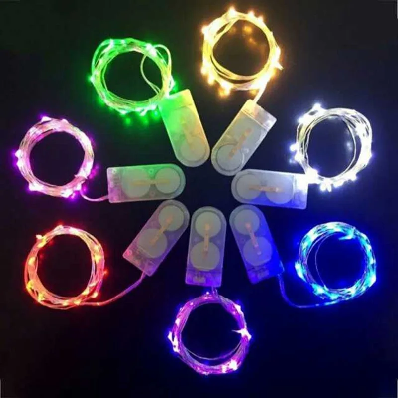 

Mini LED String light 2M Silver Wire Fairy Lights for Garland Home Christmas Wedding Party Decoration Powered by CR2032 Battery