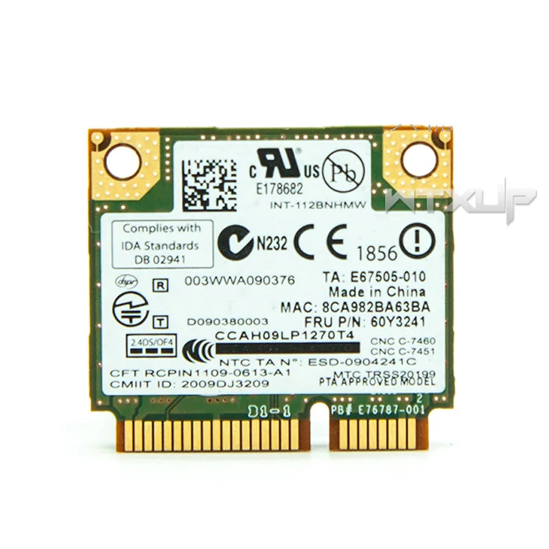 Intel mediino wireless-N 1000 112BNHMW ноутбук wifi карта 300 Мбит/с FRU 60Y3240 для lenovo Thinkpad T410 T510 Y460 B460 Z460 G460