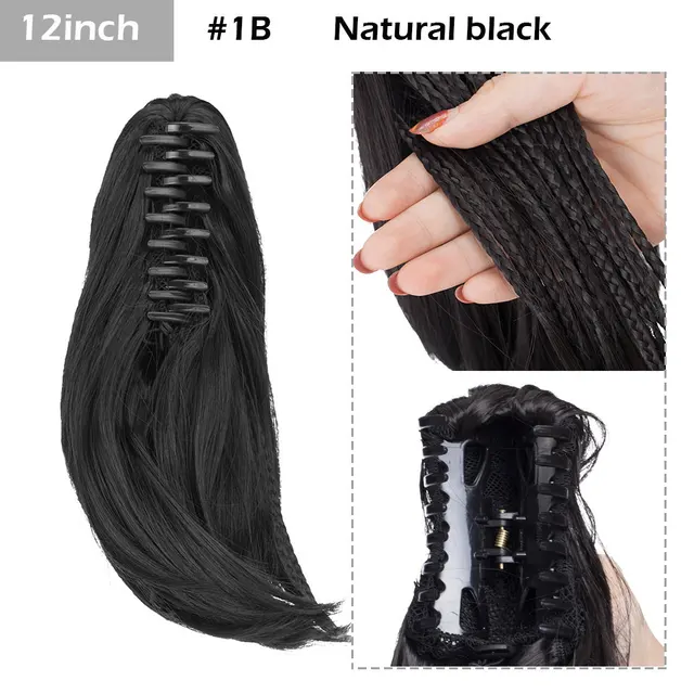 S-noilite Syntheitc Big Grab Ponytail Hair Extension Claw Clip In Ponytail Extension Hair Fake Hairpiece For Women Daily Party 12-1428