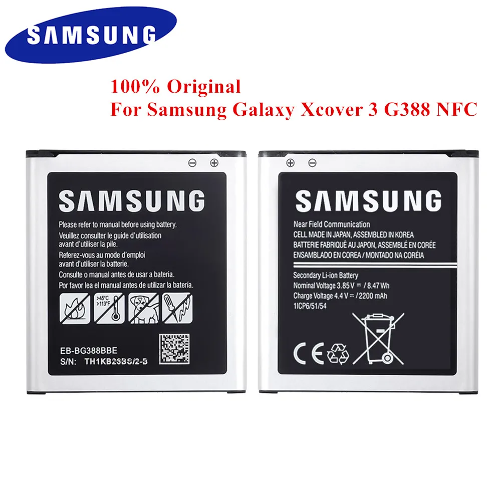100% Оригинальный аккумулятор для Samsung Galaxy Xcover 3 телефон G388F G389F 2200 мАч Li-Polymer Akku с NFC |
