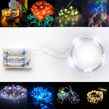 

Battery Operated 2m/6.6ft 20 LEDs Flexible Copper Wire Starry String Lights 3Modes Fairy Lamp for Christmas Wedding Party Decor