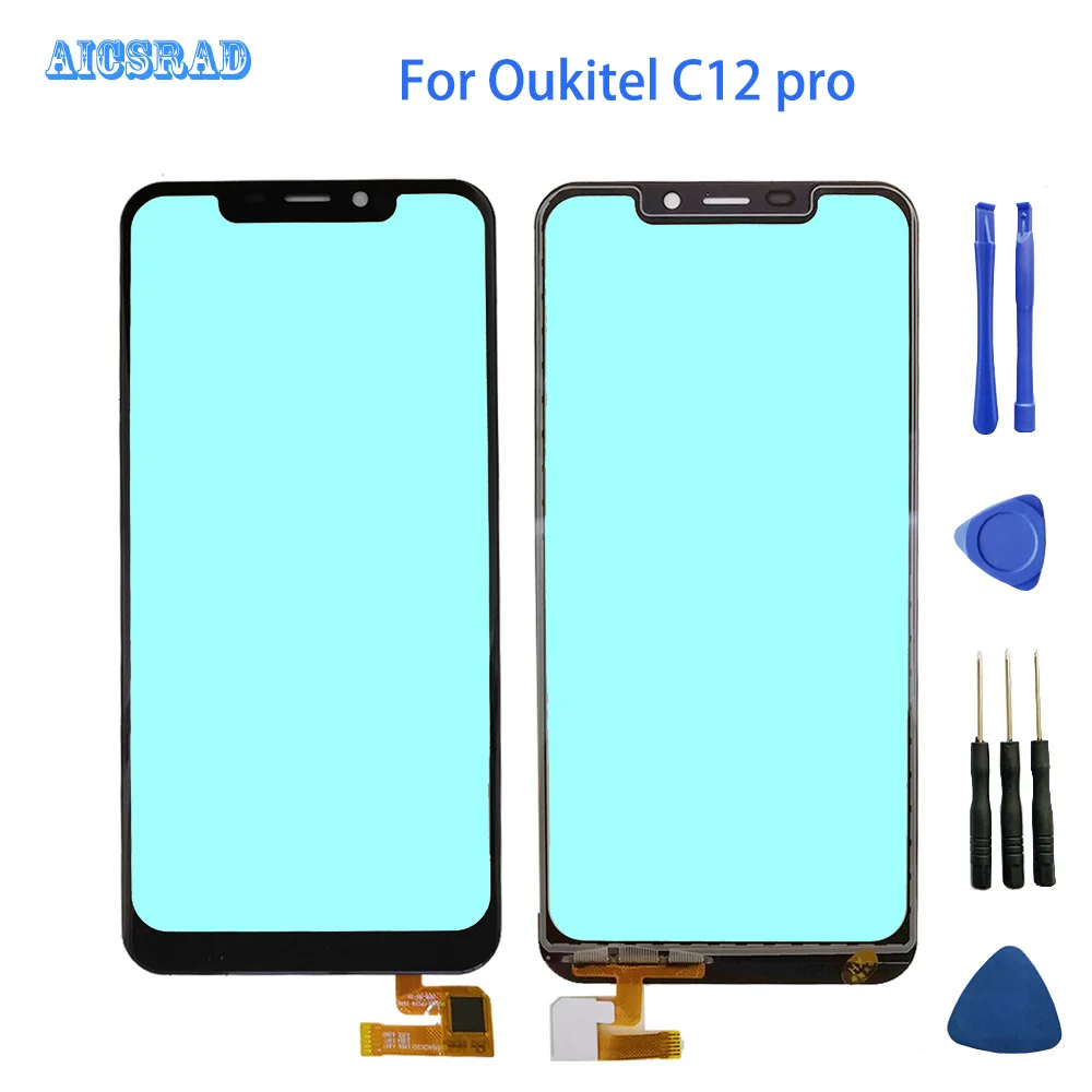 AICSRAD 100% оригинал новый для oukitel C12 pro сенсорный экран сенсорная панель с объективом