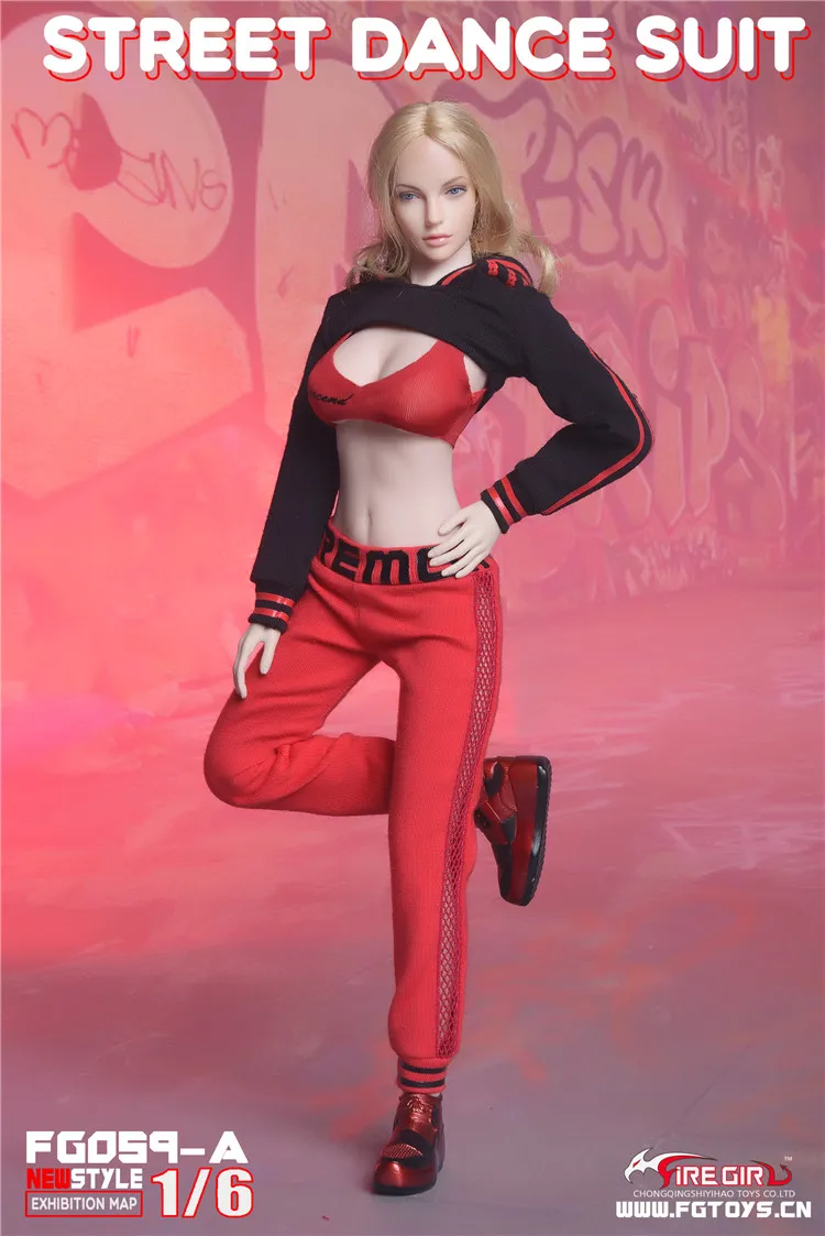 Mnotht модные игрушки для девочек 1/6 FG059 костюм для уличного танца комплект одежды с обувью для 12 "женская кукла Phicen фигурка тела