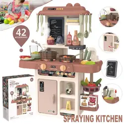 Jouet de cuisine pour enfant, 42 pièces, Spray d'eau ABS, vaisselle, ensemble de Table de cuisine, cadeau 