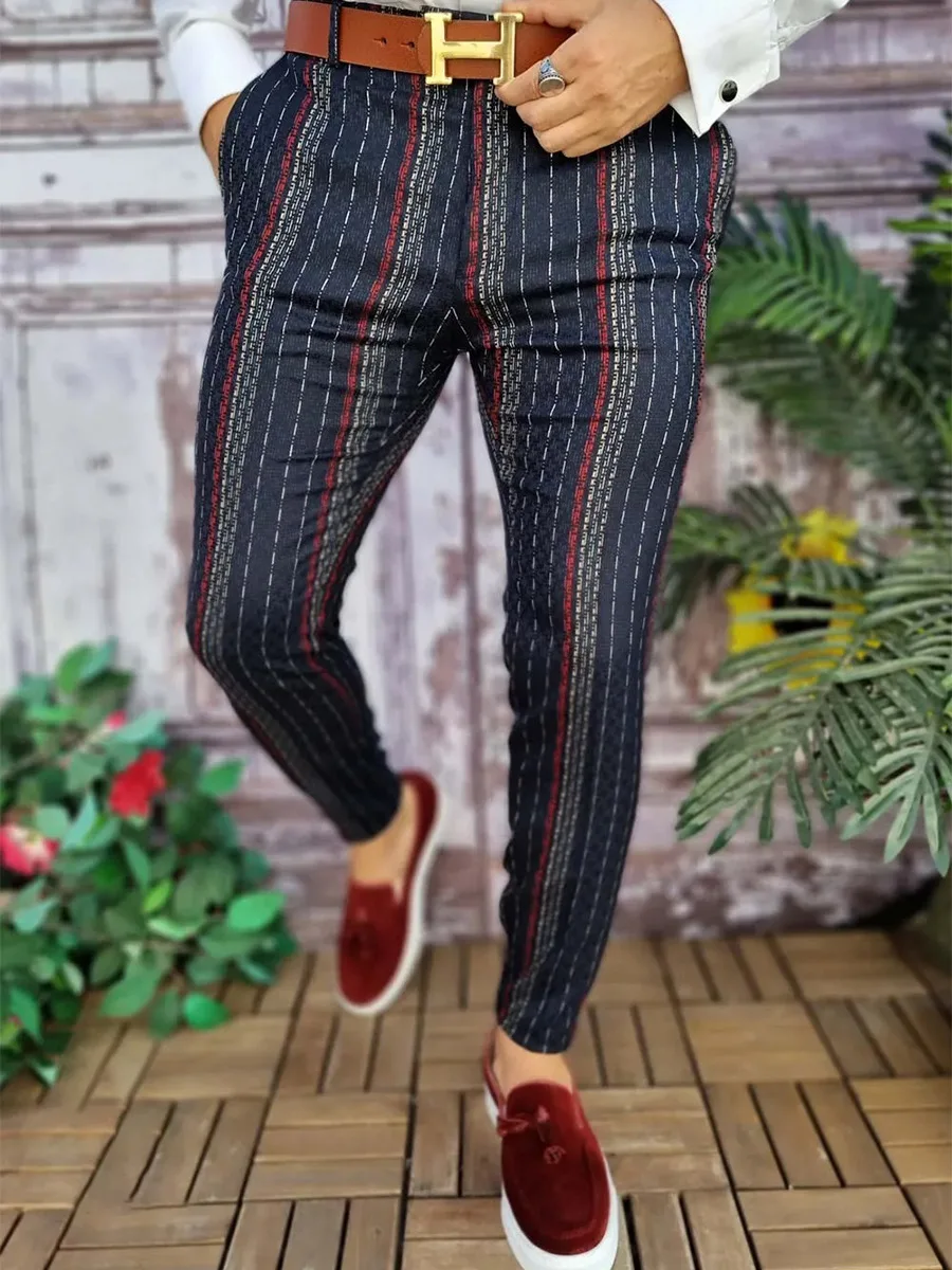 Men's Plaid Printed Dress Pants Slim Fit Stretch Tapered Pant Drawstring  Skinny Pencil Pants Business Trousers Fashion Hippie Regular Fit Fall  Winter Outdoor Casual Long Pants - Walmart.com