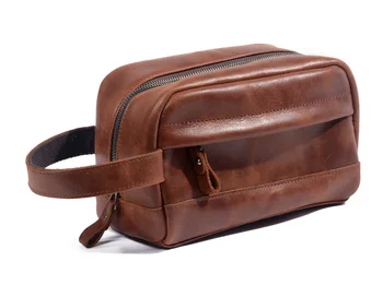 

new toiletry bag luxury leather bag purse brown Men's clutch bag