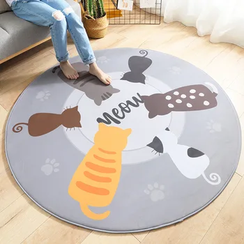 

Cartoon Cat Rabbit Round Carpets For Living Room Bedroom Rugs And Carpets Baby Crawling Mat Floor Rugs Cute Kids Room Carpets