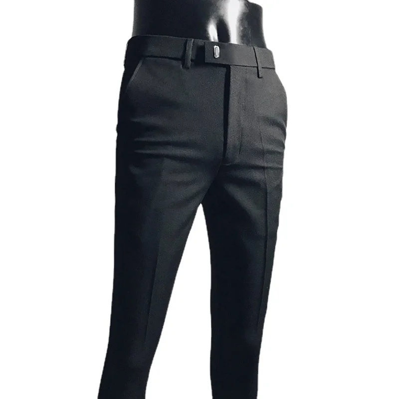 New Slim Men's Pants Stretch Trousers Men Sunmmer High Quality Classic Solid Color Business Casual Wear Formal Suit Pants 28-36