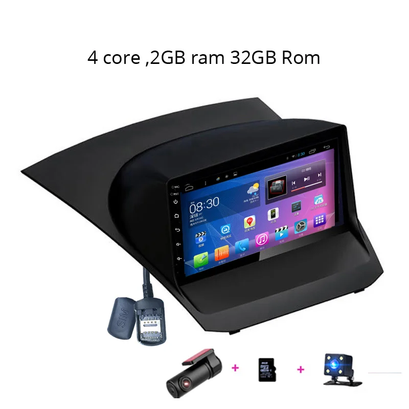 Android 9 автомобильный DVD gps плеер для ford FIESTA 2009 2010 2011 2012 2013 автомобильный Радио стерео головное устройство навигации - Цвет: 2GB RAM DVR CAM