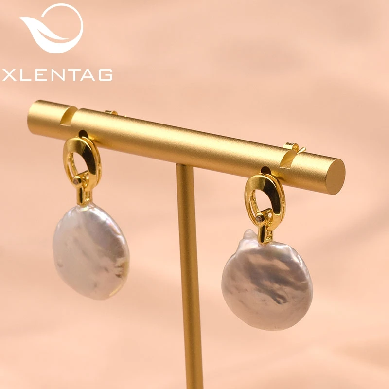 XlentAg натуральные пресноводные барочные жемчужные серьги капли для свадьбы