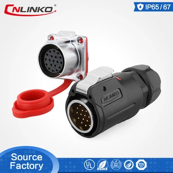 

Cnlinko Industrial M24 19-pin cable connector round waterproof plug wiring harness connector dust cover plugs pin connector