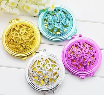 

Vintage Hand Mirrors Pocket Mirror Mini Compact Mirrors Girl Double-Side Folded Hollow Out Makeup Mirror SN327