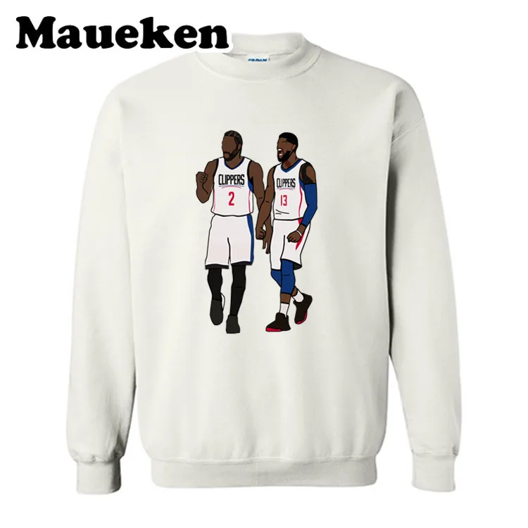 3 Мужские толстовки Kawhi Leonard 2 x Пол Джордж 13 LA толстовки с капюшоном толстый круглый воротник Осень Зима W19101310 - Цвет: 3
