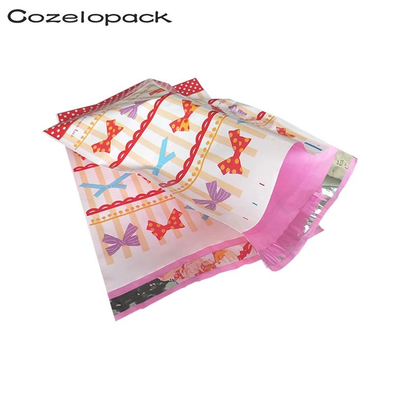 

100PCS 6x9inch Poly Mailer 15x23cm bowknot Pattern Poly Mailer Self Seal Envelopes Shipping Bags with Self Adhesive Envelopes