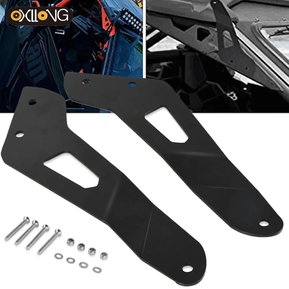 

ATV Curved LED Light Bar Mounting Bracket Kit for Bombardier can-am Maverick X3 2017 2018 2019 Upper Windshield Roof Accessories