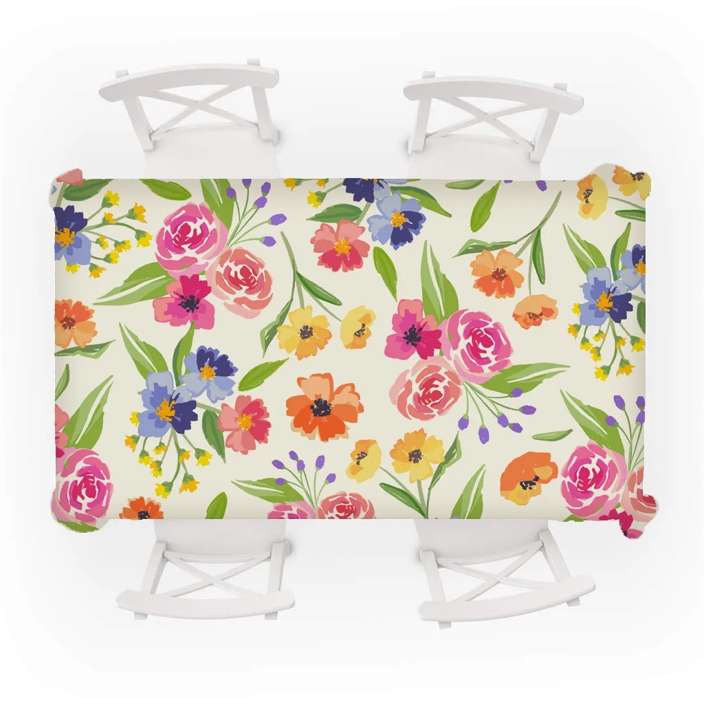 Fresh Flower Pattern Table Cloth Rectangular Tea Table Cover Dining Home Decor Household Accessories New Arrivals Best Selling
