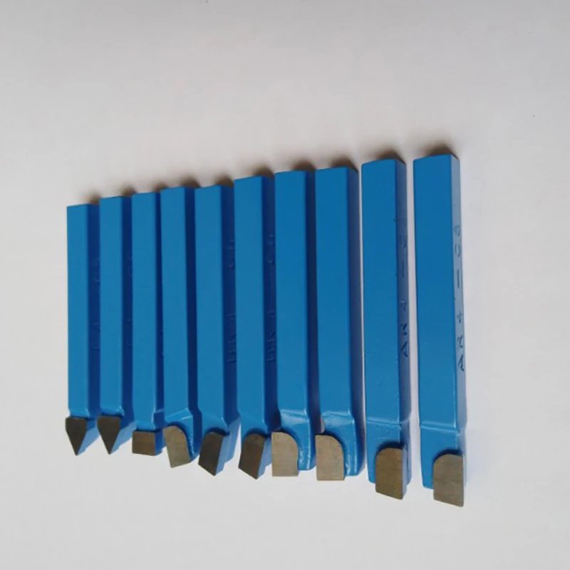 10Pcs Blue Carbide Lathe Tool Bit 1/4Inch Metal Tip Tipped Cutter Set For Cnc Tools