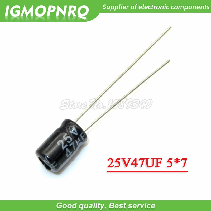

50PCS 25V47UF 5*7mm 47UF 25V 5*7 Aluminum electrolytic capacitor