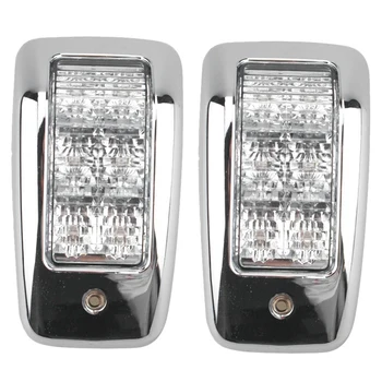 

Car LED Roof Ceiling Lamp 2Pcs Electroplated Roof Lamp Marker Light 6LEDs for Truck Trailer